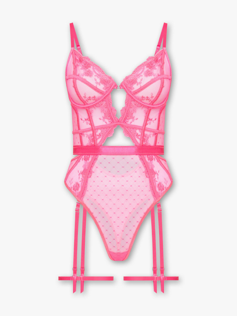Tania | Body de lencería rosa